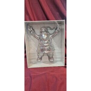 Vibtage Aluminum Santa Claus 8x7 3D Figurine Home Christmas Decor Shiny Brite